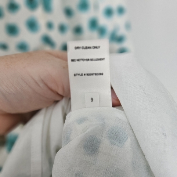 Rebecca Taylor Emerald Daisy Floral Print Dress 6 Flounce Ruffle Hem Sleeveless - Picture 9 of 10